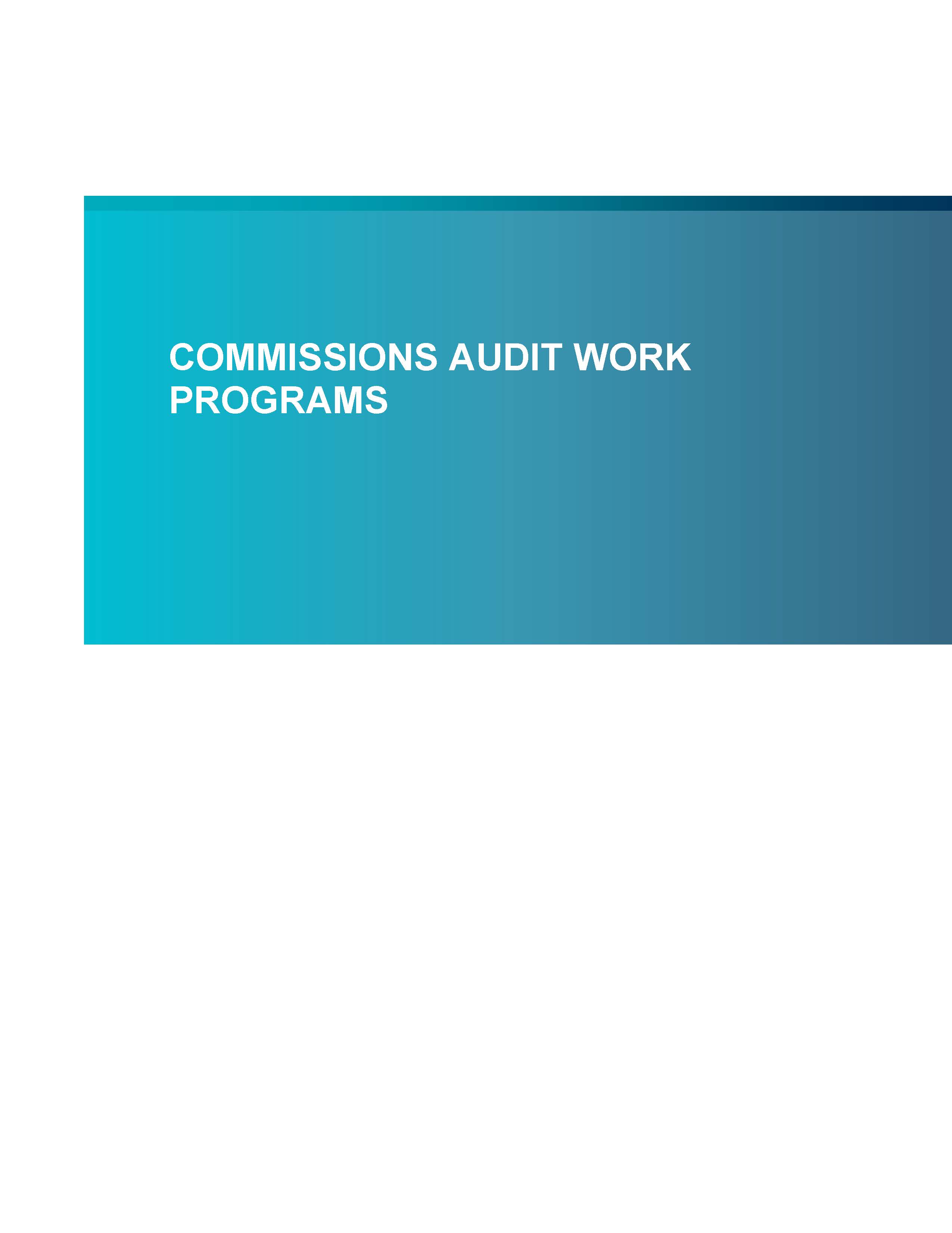 Screenshot of first page of Commissions Audit Work Program