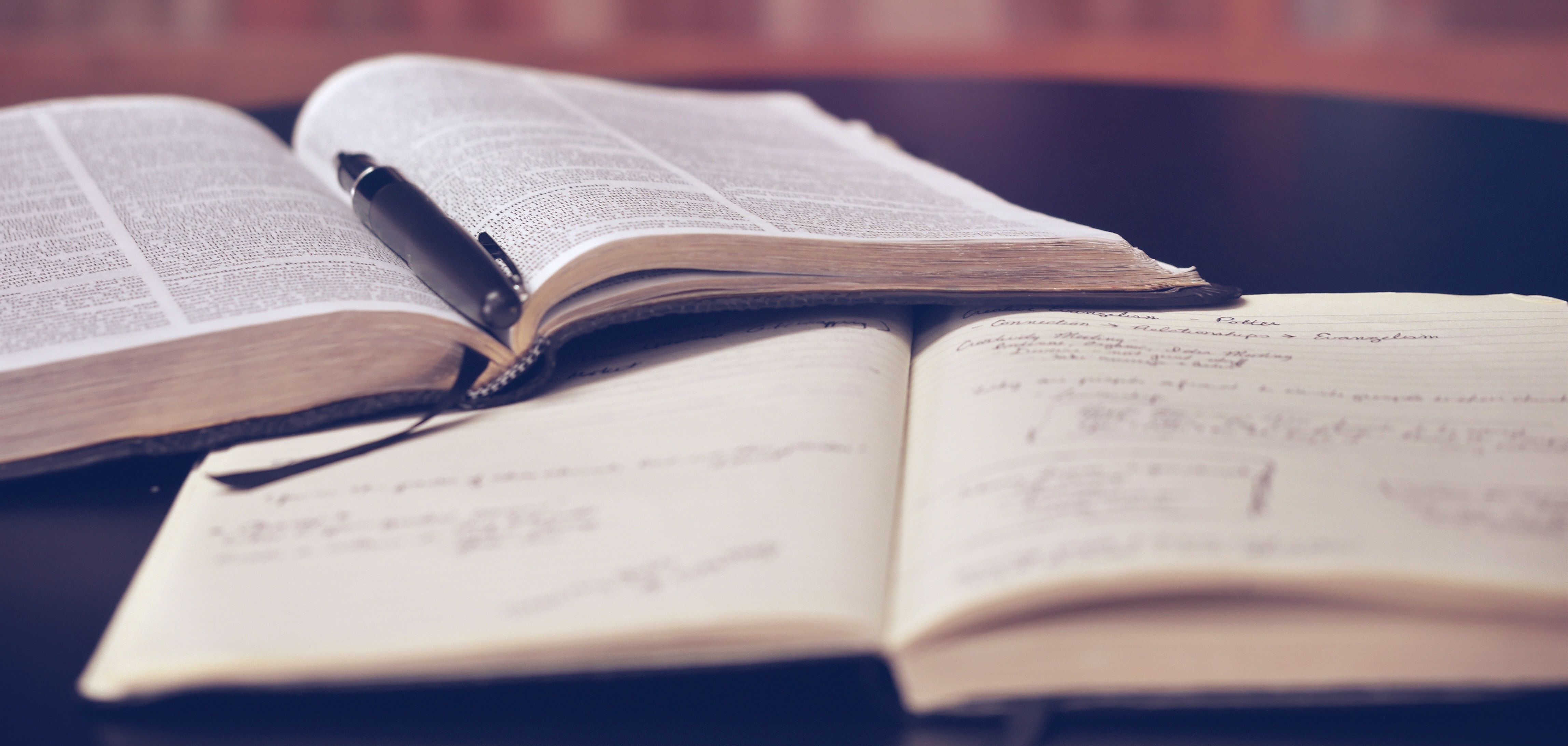 open books on a table